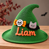 Personalized Halloween Witch Hat with Embroidered Name Design