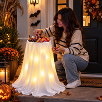 Adjustable Height Glowing Ghost Candy Bowl