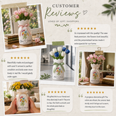 Personalized Wedding Flower Vase, Custom Birth Flower Couple Gift with Names & Wedding Date