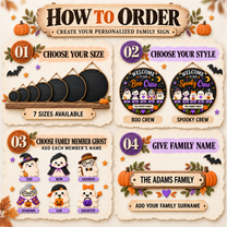 Personalized Boo Crew Halloween Door Hanger Wall Sign