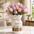 Personalized Vintage Bookshelf Library Ceramic Flower Vase – Book Lover Gift