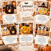 Halloween Ghost Pumpkin Ceramic Candle Holder / Lantern