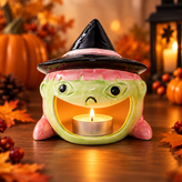 Halloween Ghost Pumpkin Ceramic Candle Holder / Lantern