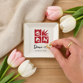 Personalised University College Graduation Gift Ring Dish, Custom Class of 2026 Keepsake