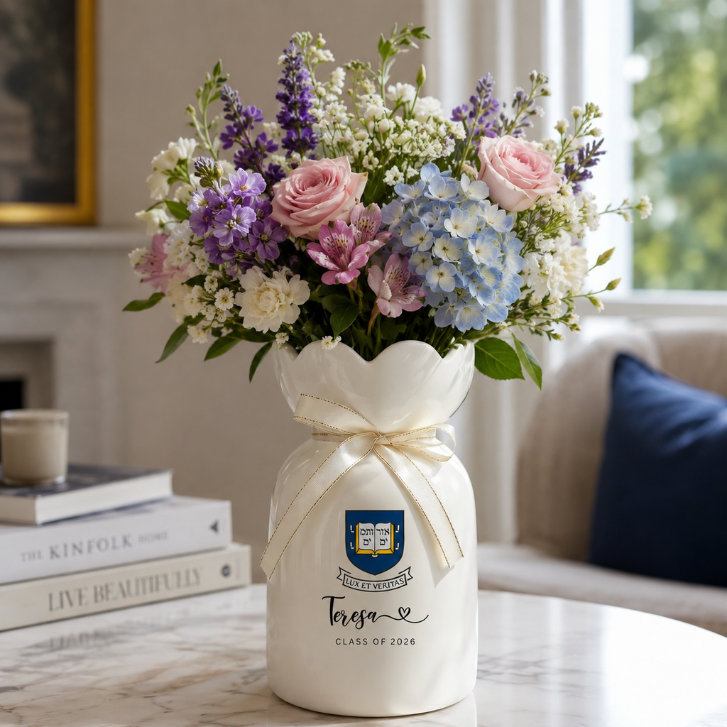 Personalized University College Graduation Gift Vase – Custom Class of 2026 Keepsake