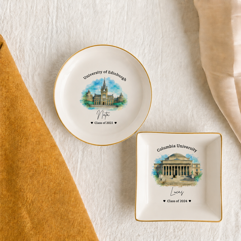 Personalized College Graduation Ring Dish, Custom University Keepsake Gift