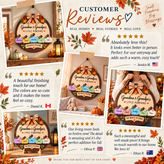 Custom Grandma & Grandpa Fall Pumpkin Door Hanger
