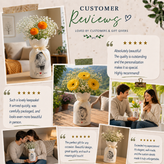 Custom Line Portrait Flower Vase – Personalized Ceramic Couple Photo Vase