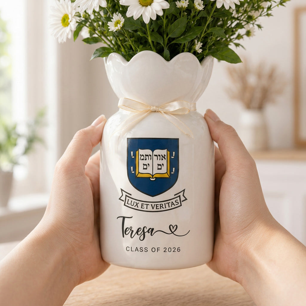 Personalized University College Graduation Gift Vase – Custom Class of 2026 Keepsake