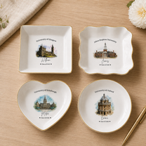 Personalized College Graduation Ring Dish, Custom University Keepsake Gift