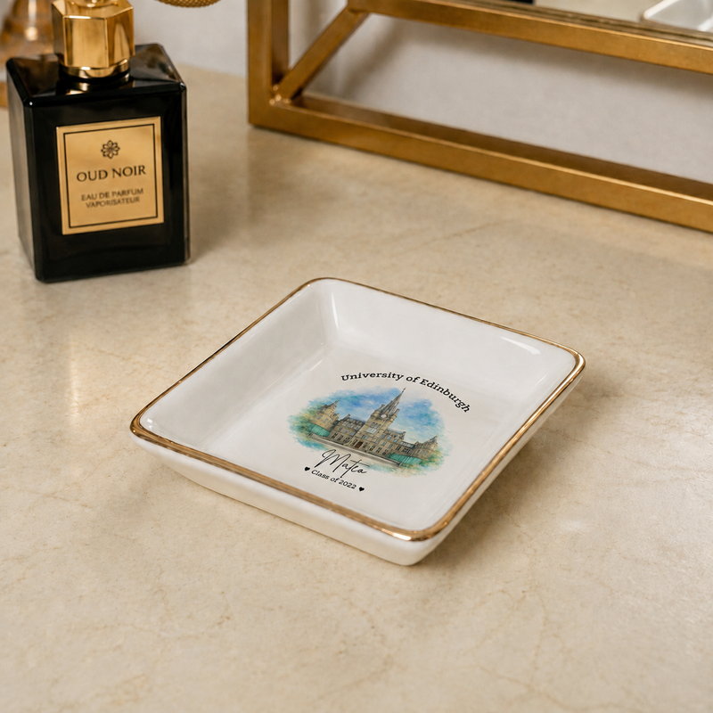 Personalized College Graduation Ring Dish, Custom University Keepsake Gift