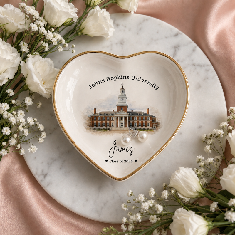 Personalized College Graduation Ring Dish, Custom University Keepsake Gift