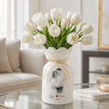 Custom Line Portrait Flower Vase – Personalized Ceramic Couple Photo Vase