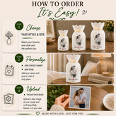 Custom Line Portrait Flower Vase – Personalized Ceramic Couple Photo Vase