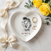Custom Engagement Ring Dish, Personalized Photo Wedding Keepsake Gift