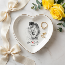 Custom Engagement Ring Dish, Personalized Photo Wedding Keepsake Gift