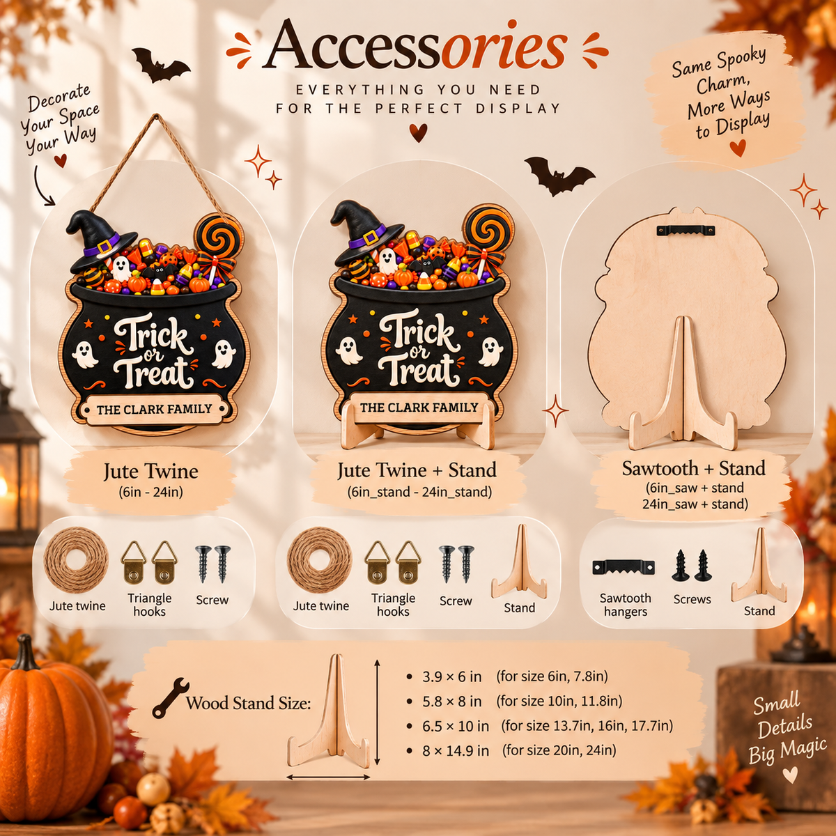 Personalized Trick or Treat Halloween Door Sign
