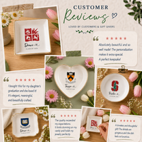 Personalised University College Graduation Gift Ring Dish, Custom Class of 2026 Keepsake