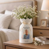 Personalized In Loving Memory Ceramic Flower Vase – Custom Photo Memorial Gift