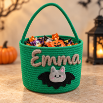 Personalized Halloween Treat Basket for Trick-or-Treating