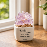 Custom Name Hand Blown Glass Mini Plant Pot – Personalized Thank You Keepsake, Teacher Appreciation Gift & Desktop Decoration