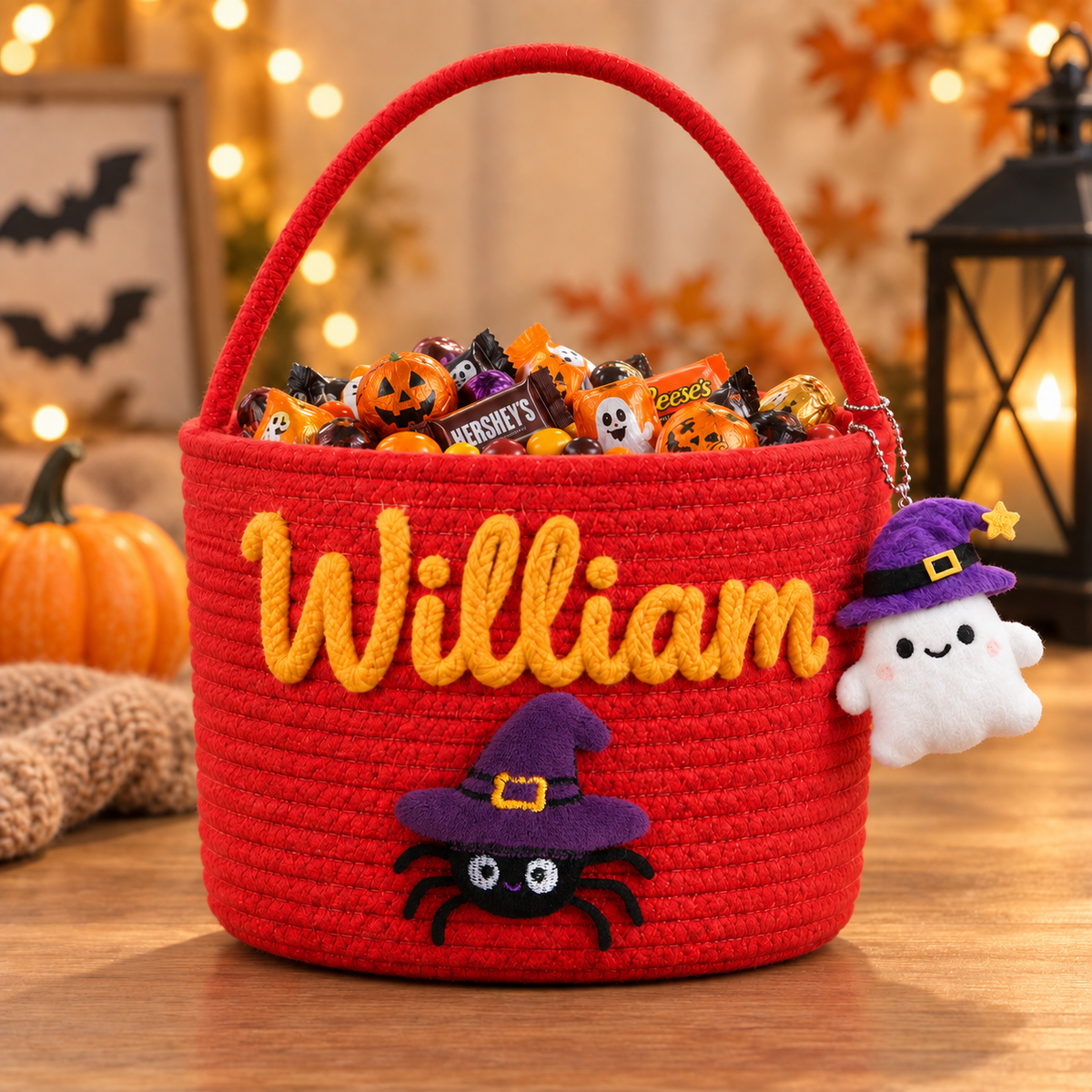 Personalized Halloween Treat Basket for Trick-or-Treating