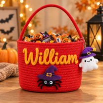 Personalized Halloween Treat Basket for Trick-or-Treating
