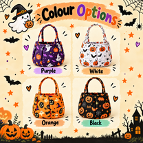 Custom Name Embroidery Halloween Basket for Kids