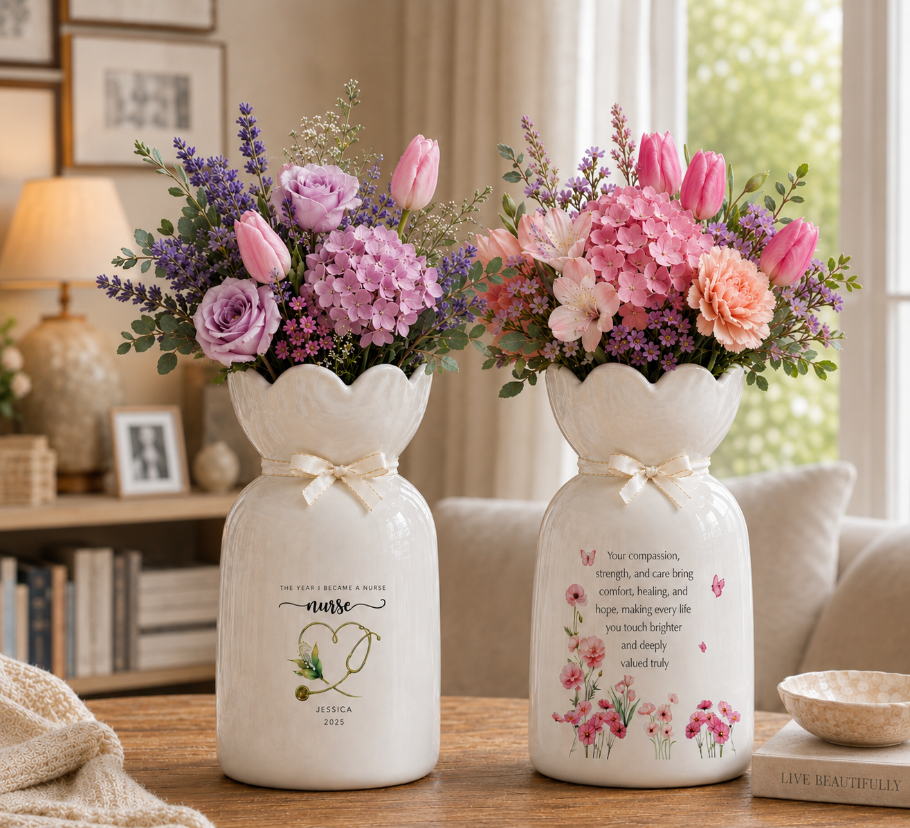 Custom Nurse Vase – Personalized Nurse Graduation Gift, RN Pinning Ceremony Gift & Custom Doctor Vase