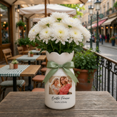 Personalized Besties Photo Ceramic Vase – Custom Best Friend Gift