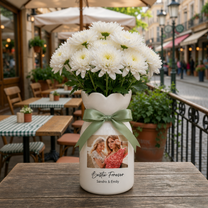 Personalized Besties Photo Ceramic Vase – Custom Best Friend Gift
