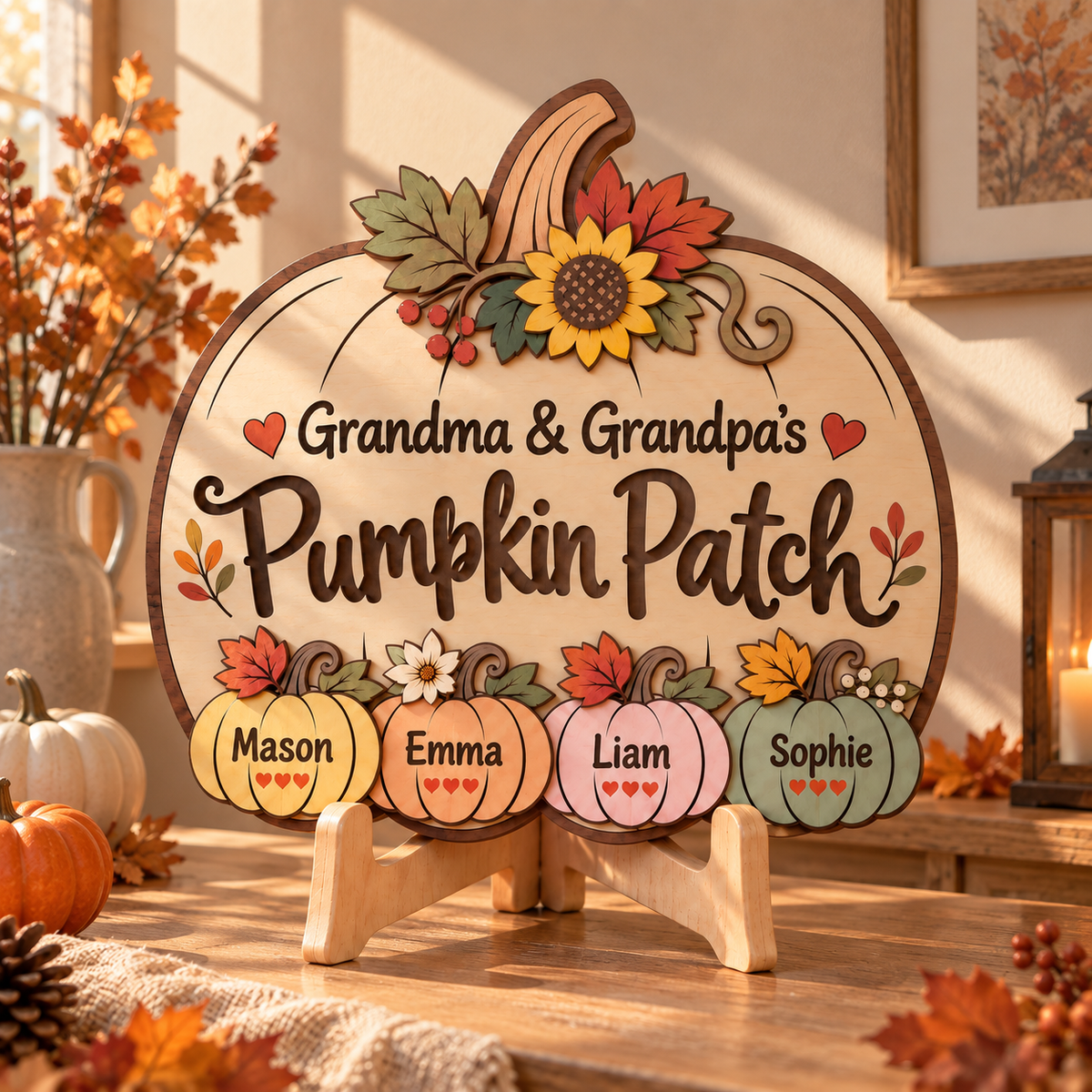 Personalized Pumpkin Patch Sign for Grandma & Grandpa