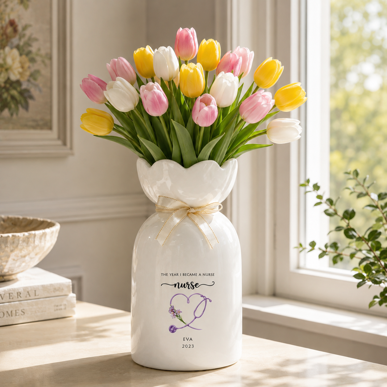 Custom Nurse Vase – Personalized Nurse Graduation Gift, RN Pinning Ceremony Gift & Custom Doctor Vase