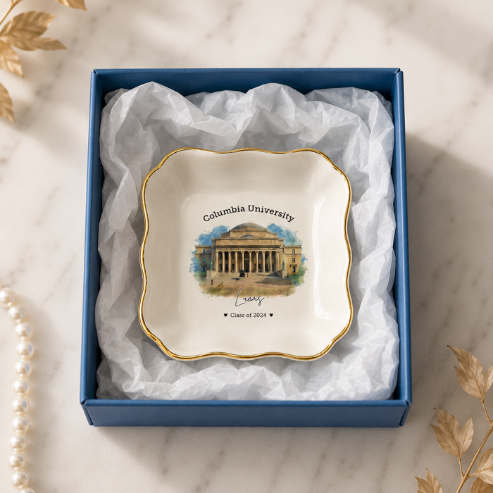 Personalized College Graduation Ring Dish, Custom University Keepsake Gift