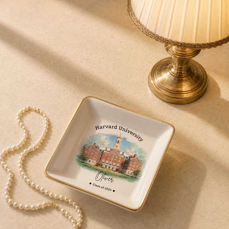 Personalized College Graduation Ring Dish, Custom University Keepsake Gift