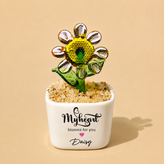 Glass Plant Pot – Personalized Name Mini Flower or Cactus Ornament, Teacher Appreciation Gift & Desk Decoration