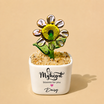 Glass Plant Pot – Personalized Name Mini Flower or Cactus Ornament, Teacher Appreciation Gift & Desk Decoration