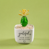 Glass Plant Pot – Personalized Name Mini Flower or Cactus Ornament, Teacher Appreciation Gift & Desk Decoration