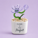 Glass Plant Pot – Personalized Name Mini Flower or Cactus Ornament, Teacher Appreciation Gift & Desk Decoration