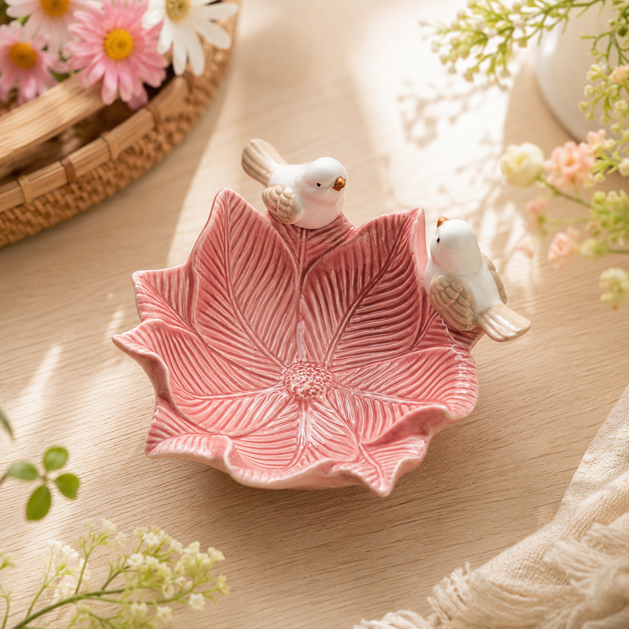 Handcrafted Bird Ceramic Ring Dish – Cute Jewelry Trinket Tray