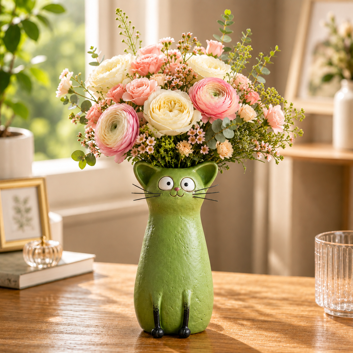 Quirky Cat Vase – Unique Cat Lover Gift & Whimsical Home Decor Accent