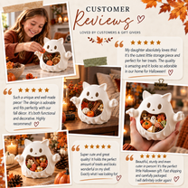 Halloween Ghost Candy Bowl – Cute Spooky Treat Holder for Halloween Displays