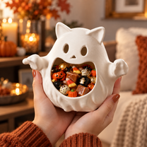 Halloween Ghost Candy Bowl – Cute Spooky Treat Holder for Halloween Displays
