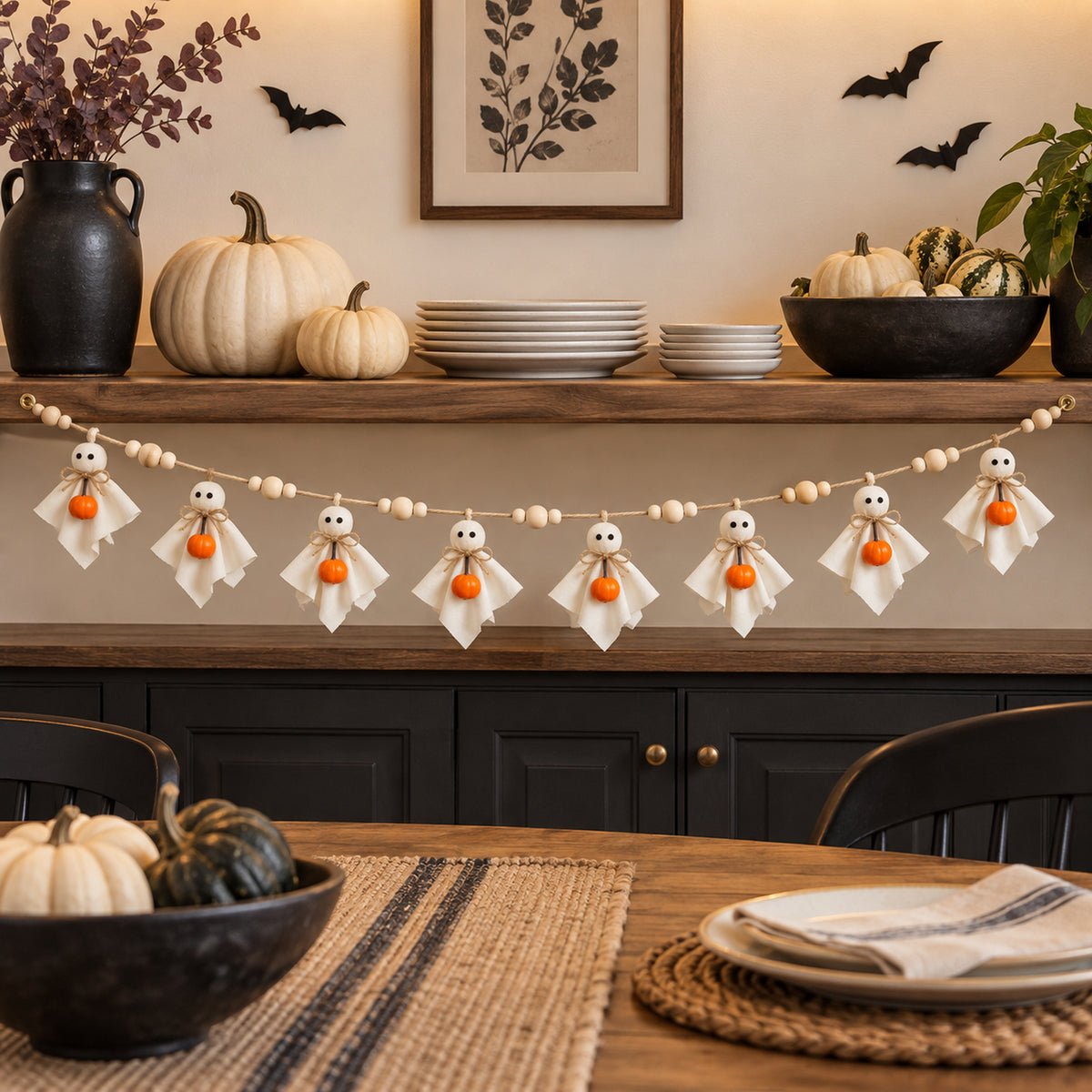 Halloween Ghost Garland / Mantel Hanging Decoration