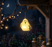 Lighted Hanging Ghost Decor, Halloween LED String Lights, Indoor Party for Halloween Party, Halloween Tree