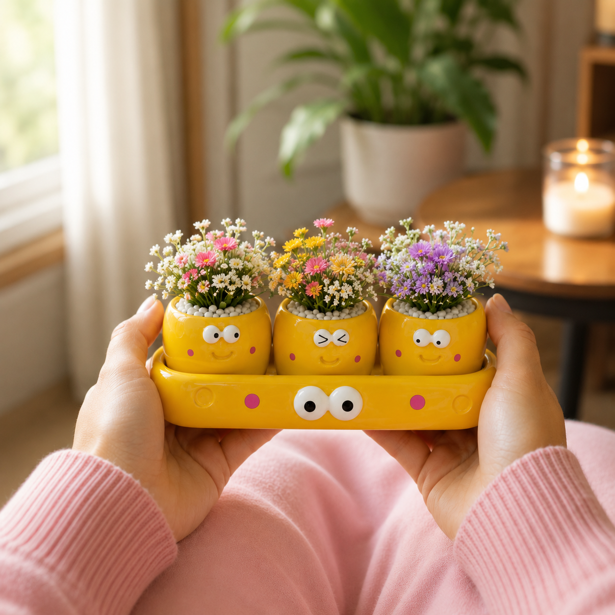 Plant Lover Cute Succulent Pot – Fruit Succulent Planter, Cartoon Resin Small Flower Pot & Kawaii Desk Décor