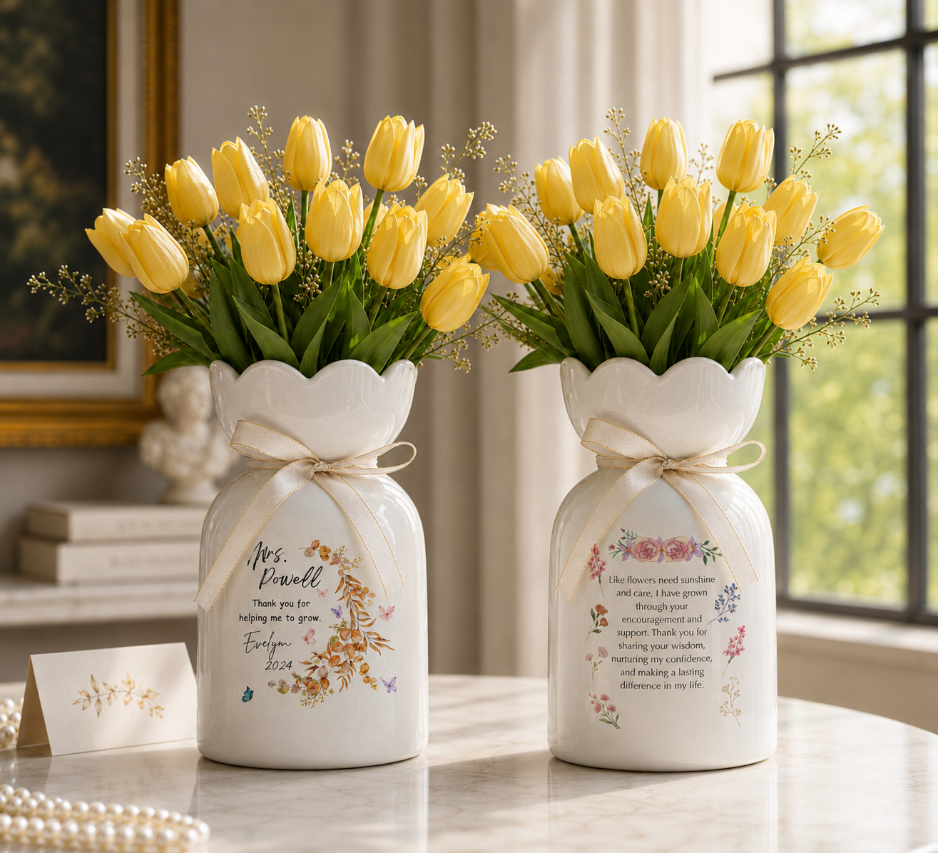 Custom Flower Pot Thank You for Helping Me Grow – Personalized Teacher Appreciation Gift