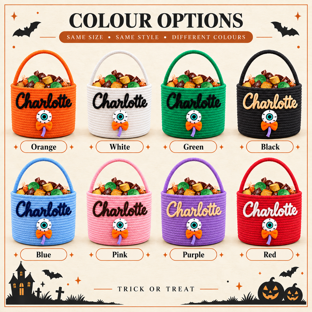 Personalized Halloween Treat Basket for Trick-or-Treating