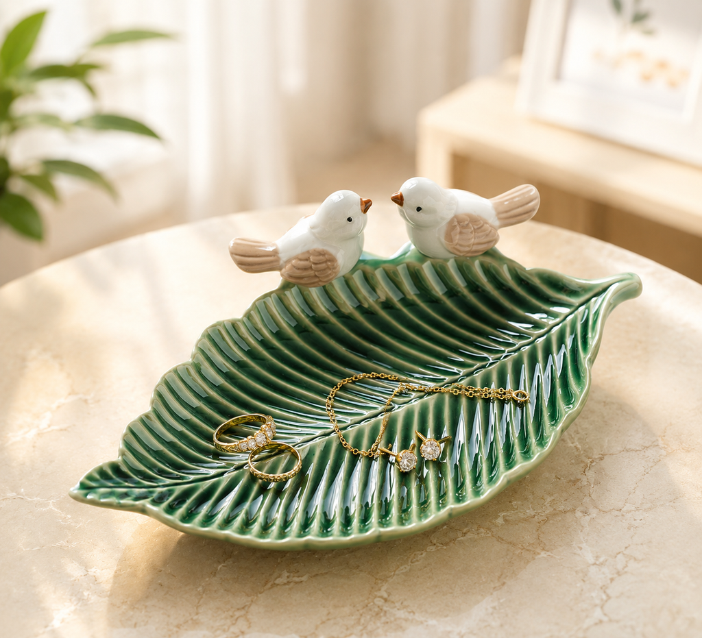 Handcrafted Bird Ceramic Ring Dish – Cute Jewelry Trinket Tray