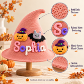 Personalized Halloween Witch Hat with Embroidered Name Design